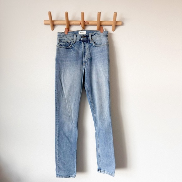 Rowan High Rise Button Fly Straight Leg Jeans